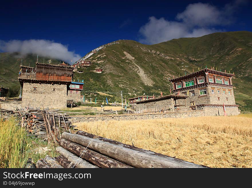 Tibetan house in Sichuan, China