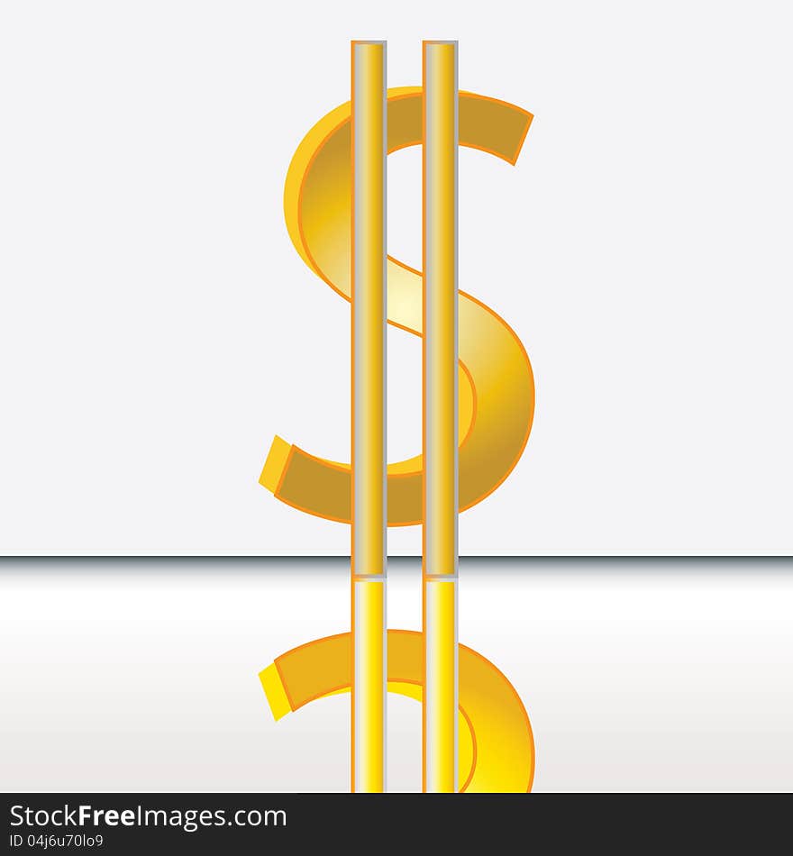 Abstract dollar sign isolated on white