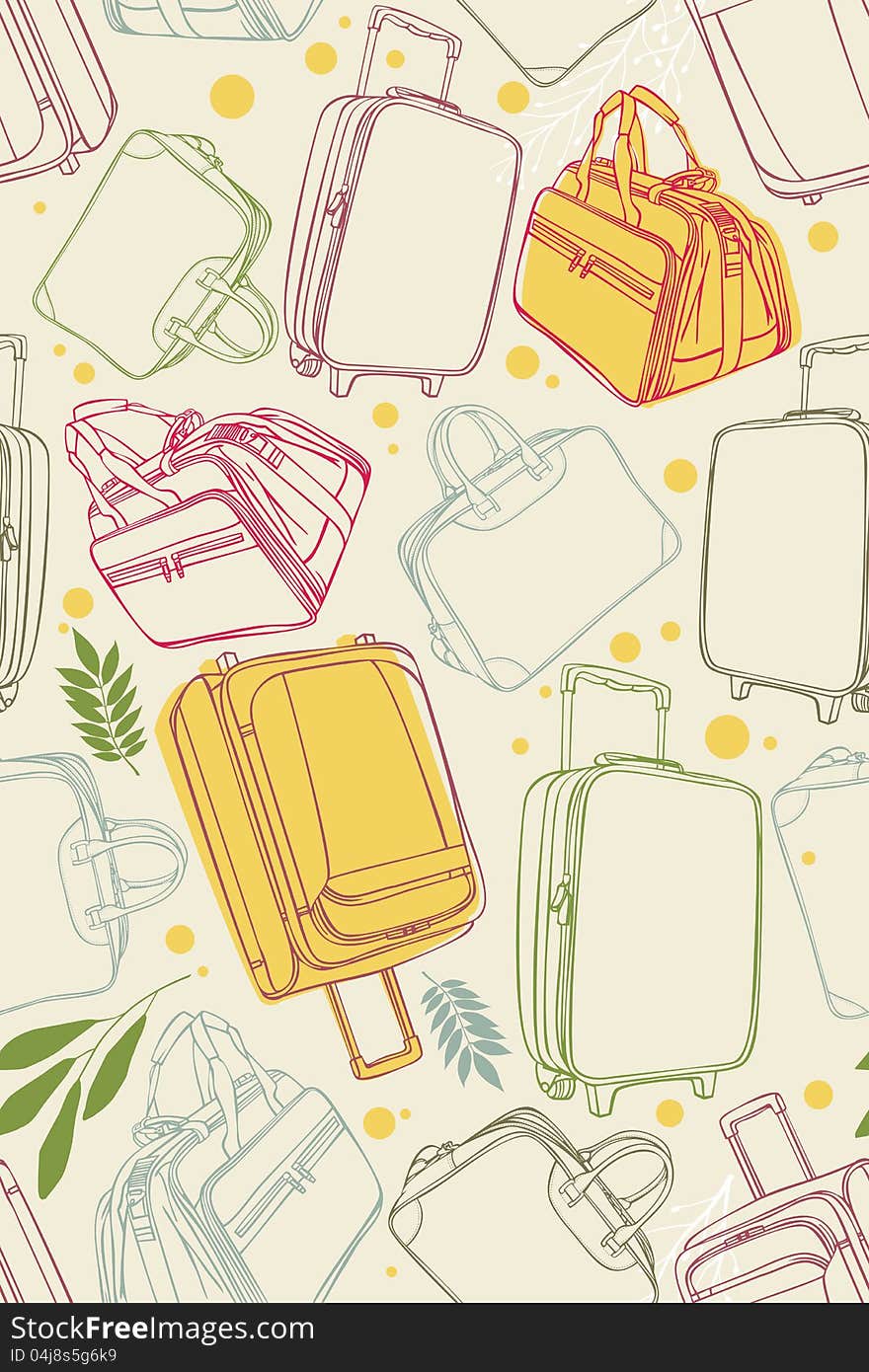 Seamless pattern of the suitcases. Seamless pattern of the suitcases