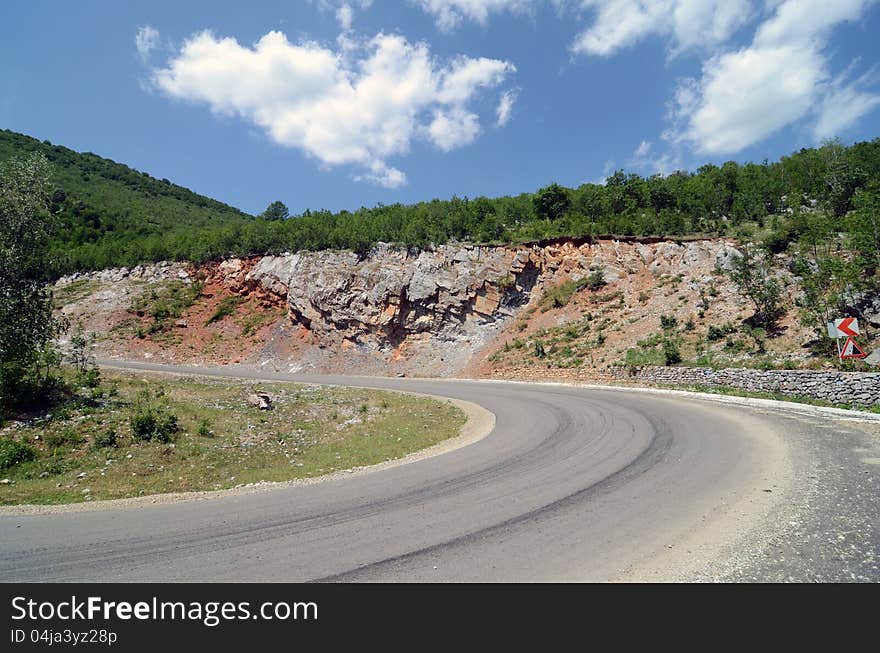 Timis - Cerna pass in Banat land of Romania going to Baile Herculane resort. Timis - Cerna pass in Banat land of Romania going to Baile Herculane resort