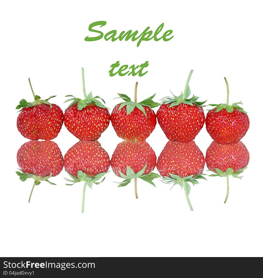 Fresh strawberry isolated on white. Strawberry desert