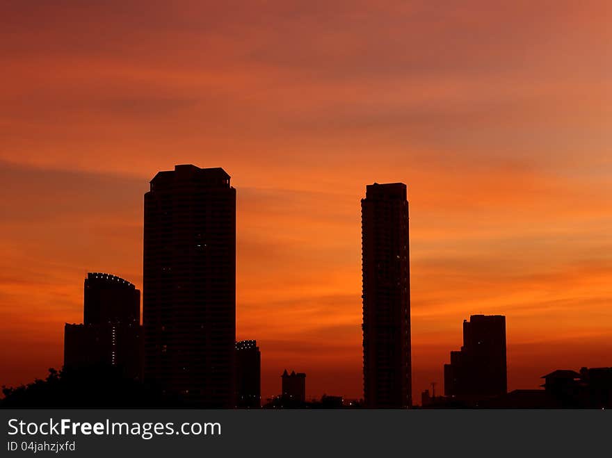 Building's silhouettes of a city. Building's silhouettes of a city