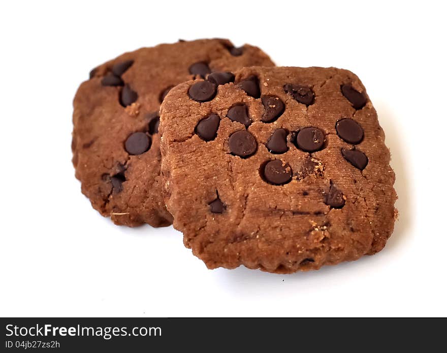 Two chocolate cookies