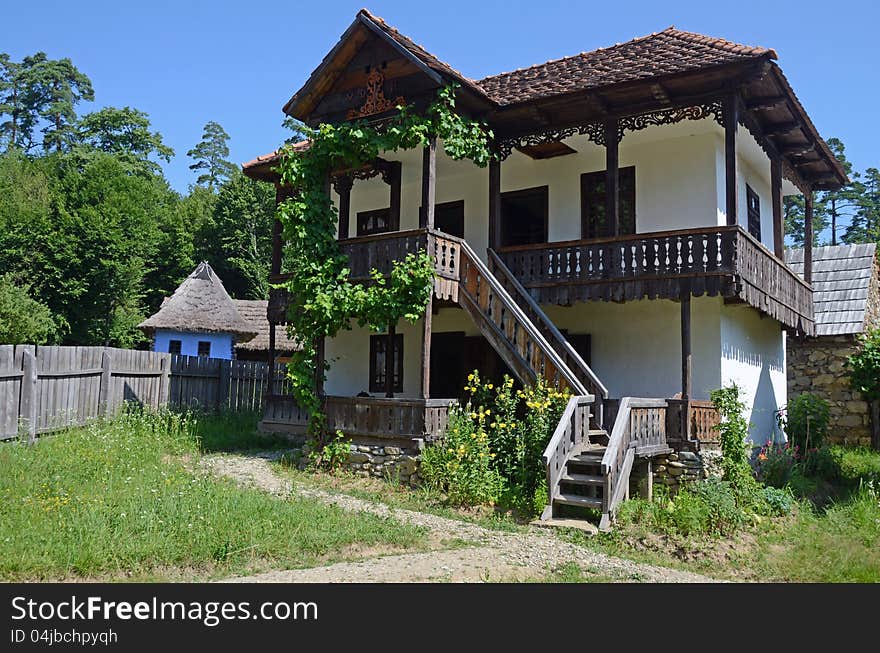 Wooden homestead porch