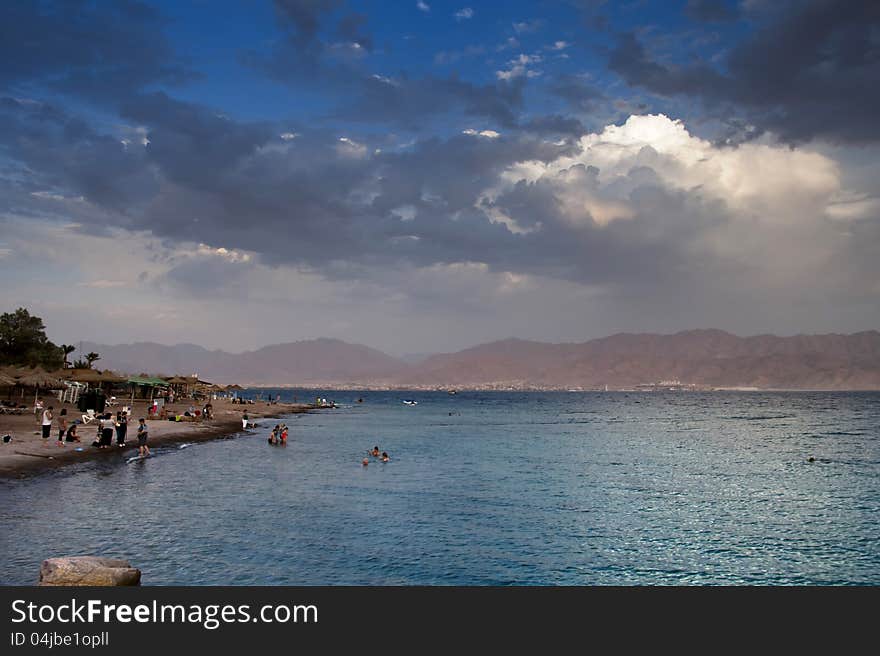 Southern beach of Eilat, Israel