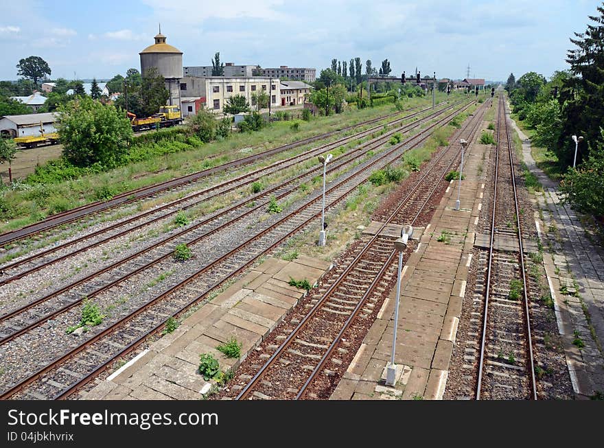 Train station Titu - a city at 50 km far from Bucharest in Romania, which is an inportant knot of train traffic