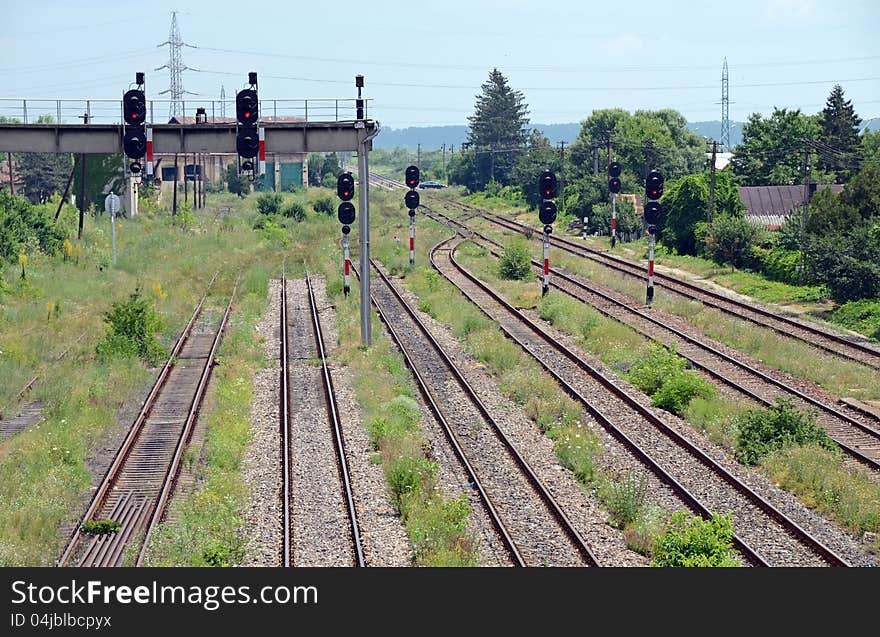 Train station Titu - a city at 50 km far from Bucharest in Romania, which is an inportant knot of train traffic. Train station Titu - a city at 50 km far from Bucharest in Romania, which is an inportant knot of train traffic