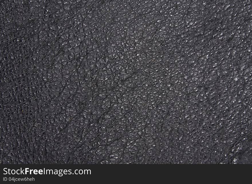 The black leather closeup. Texture