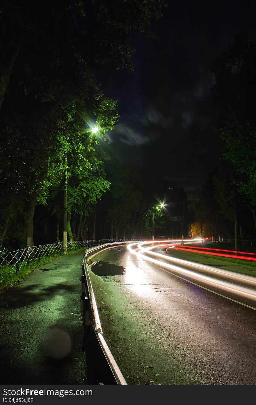 Night traffic light