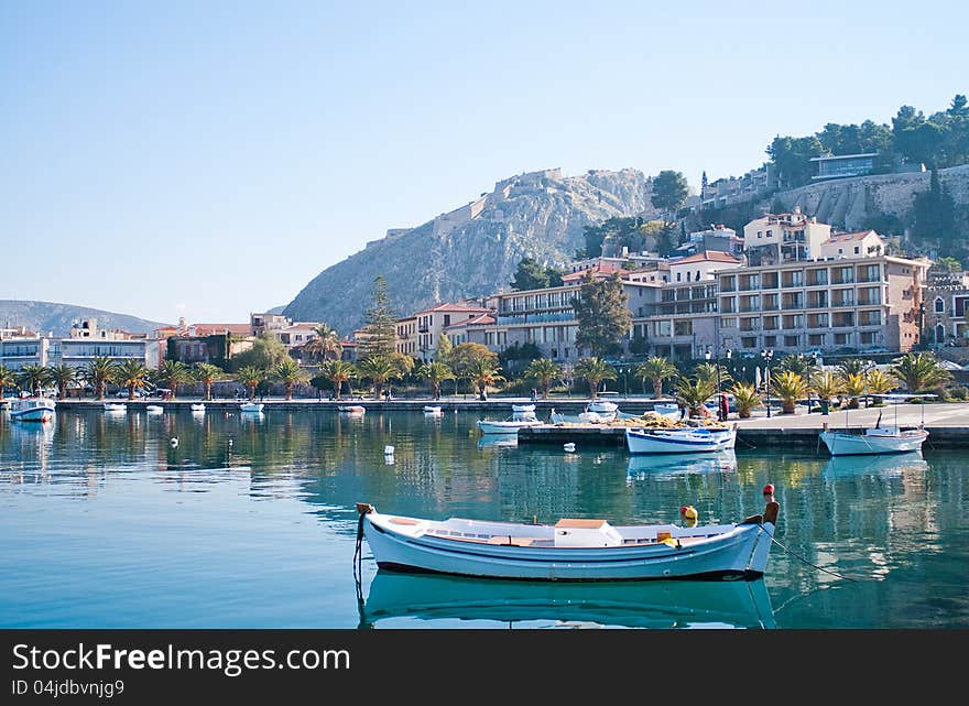 Harbor in Greece town Nafplio. Harbor in Greece town Nafplio