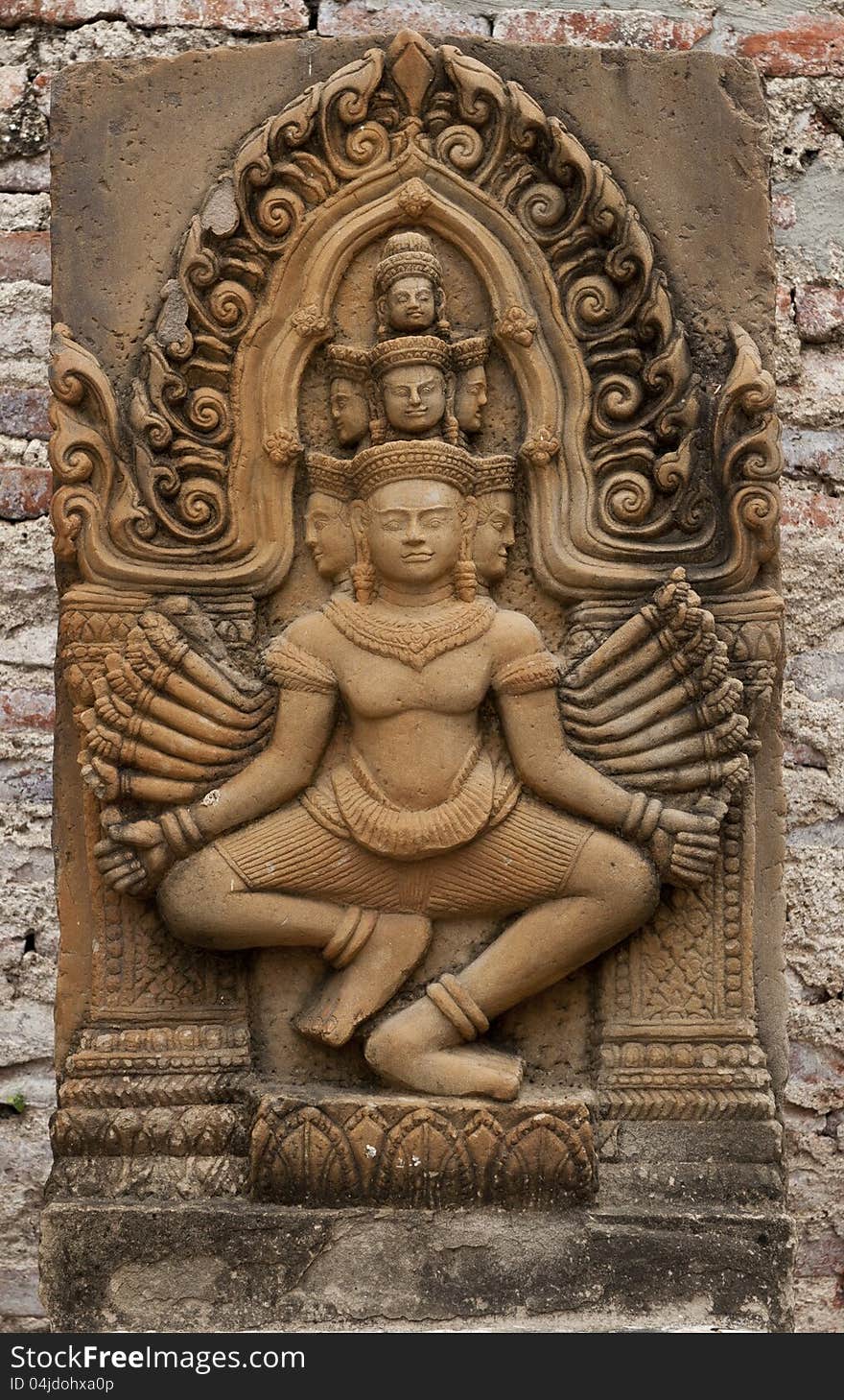 A stone carving with ancient Thai Giant theme. A stone carving with ancient Thai Giant theme