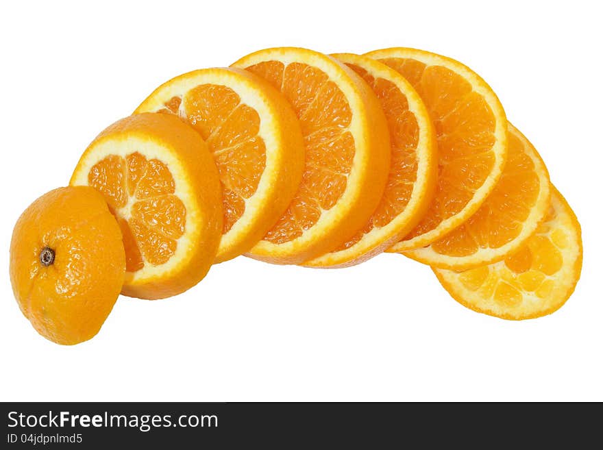 Orange slice isolated on white