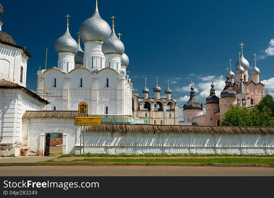 Assumption Cathedral in Kremlin of ancient town of Rostov The Great, Russia. Assumption Cathedral in Kremlin of ancient town of Rostov The Great, Russia