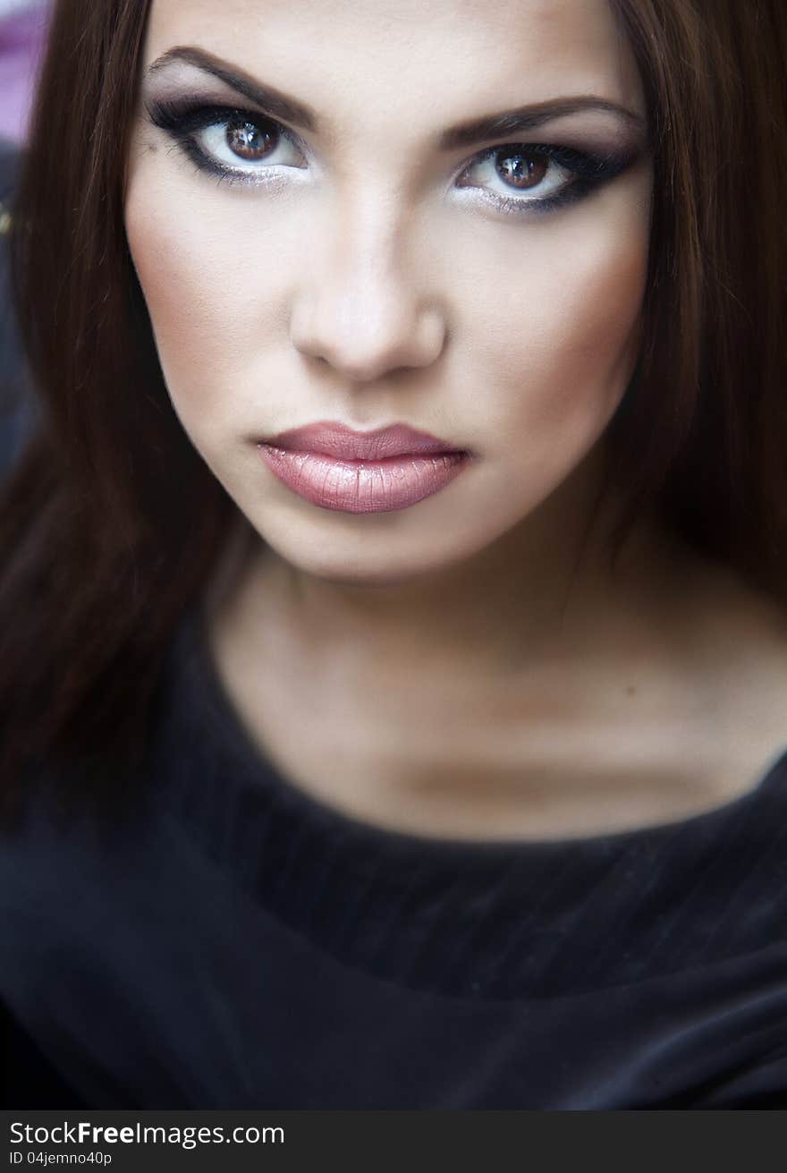 A close up portrait of a pretty girl. A close up portrait of a pretty girl