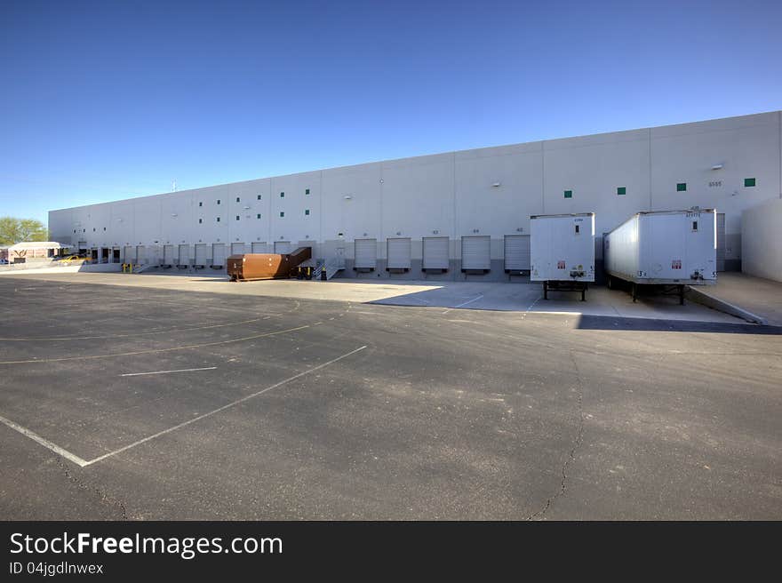 Loading docks at a typical modern warehouse. Loading docks at a typical modern warehouse