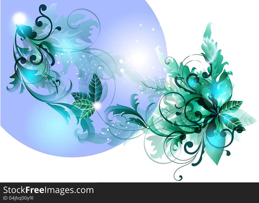 Blue  flourish  background