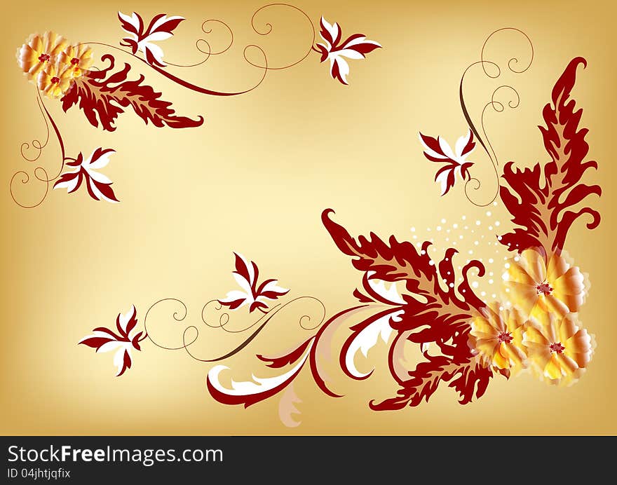 Gentle vector floral background in vintage style