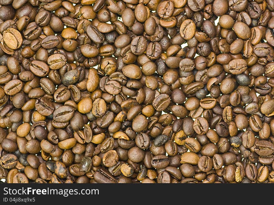 Texture of brown coffee beans