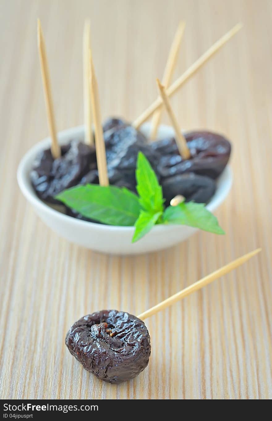 Dried plums shoot in studio