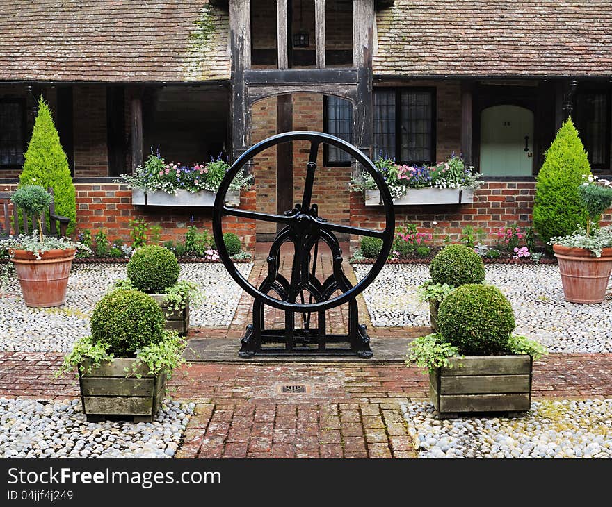 Medieval Cobbled English Courtyard Garden