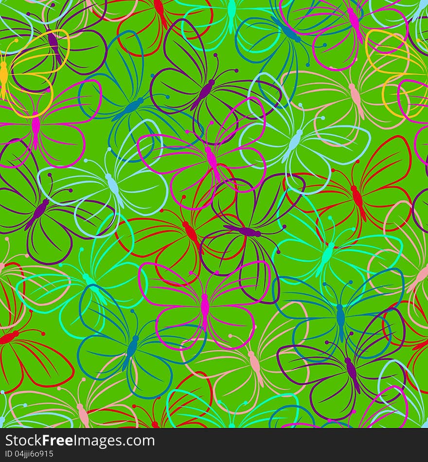 A seamless background with butterflies. A seamless background with butterflies