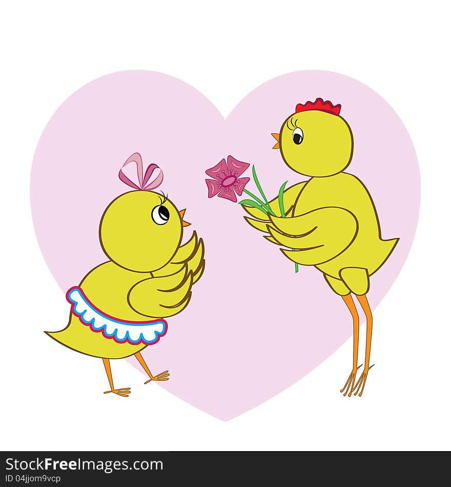 Chickens in love