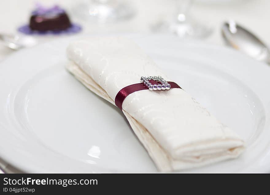 Elegant decoration of table in a restaurant