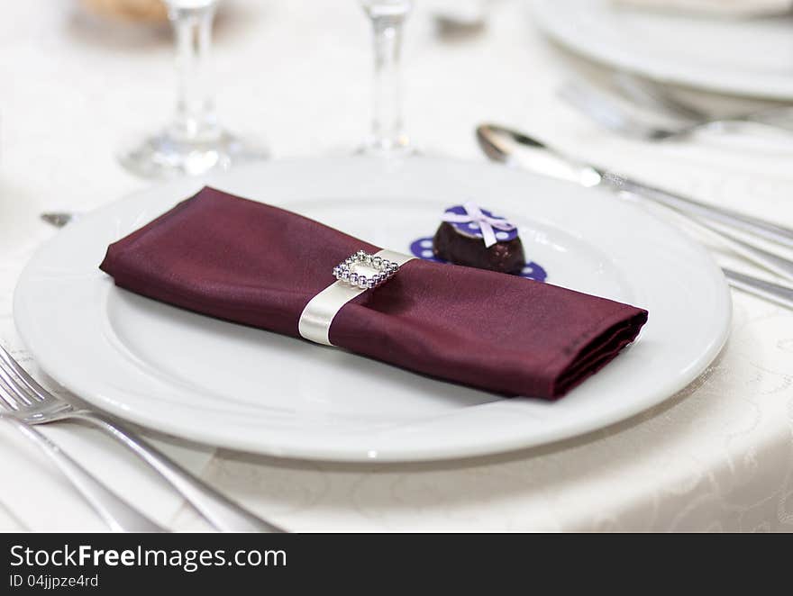 Elegant decoration of table in a restaurant