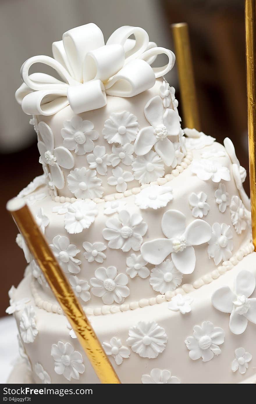 A white wedding cake