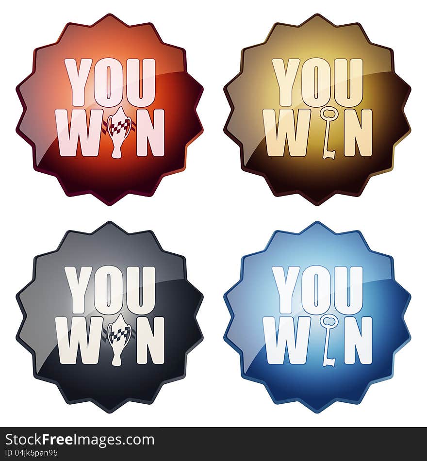 Isolated winner set, vector illustration. Isolated winner set, vector illustration