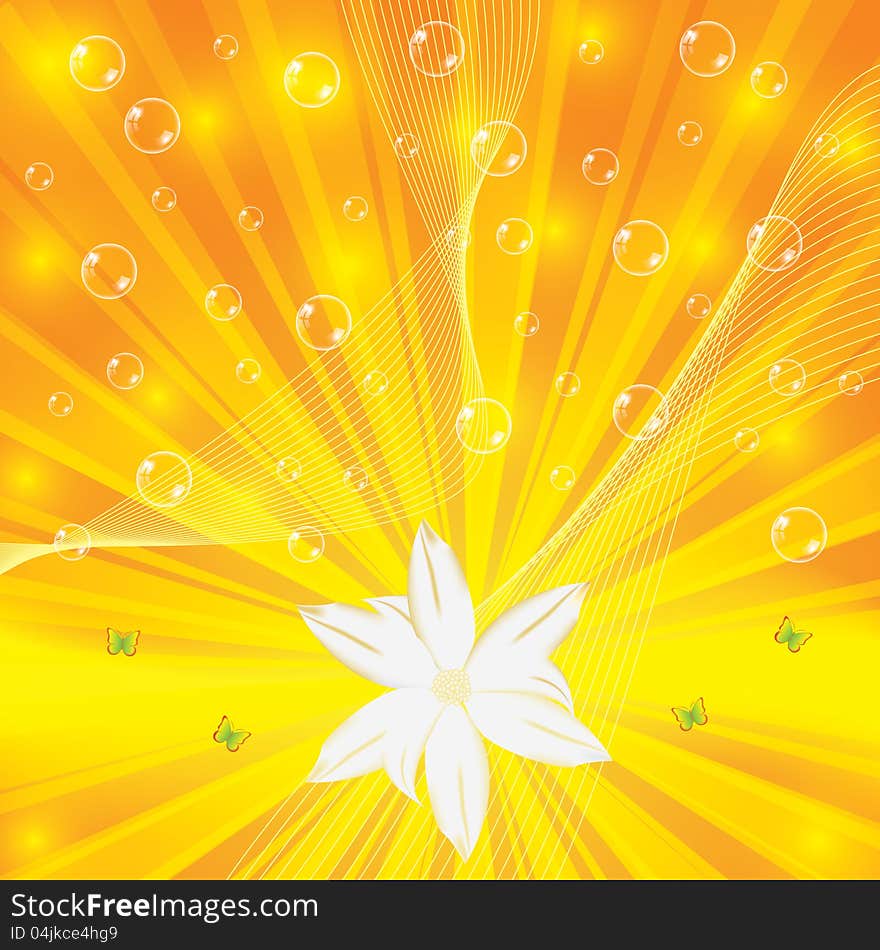 Abstract floral orange yellow background. Abstract floral orange yellow background