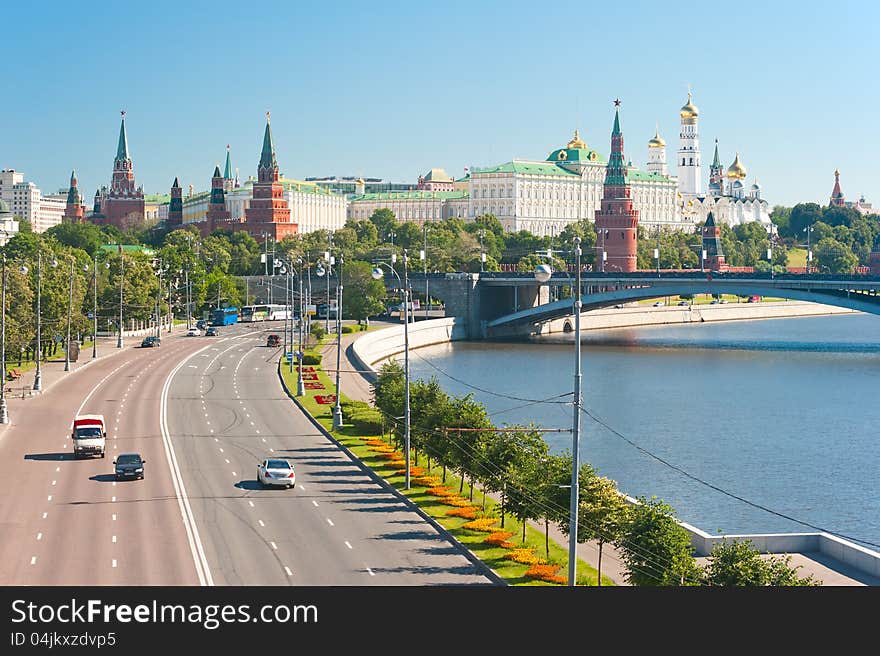 View of the Kremlin from the Patriarchal Bridge. Moscow