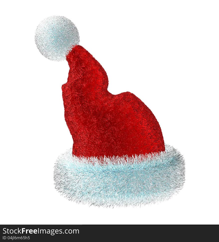 Santa's red hat isolated on white background. Santa's red hat isolated on white background