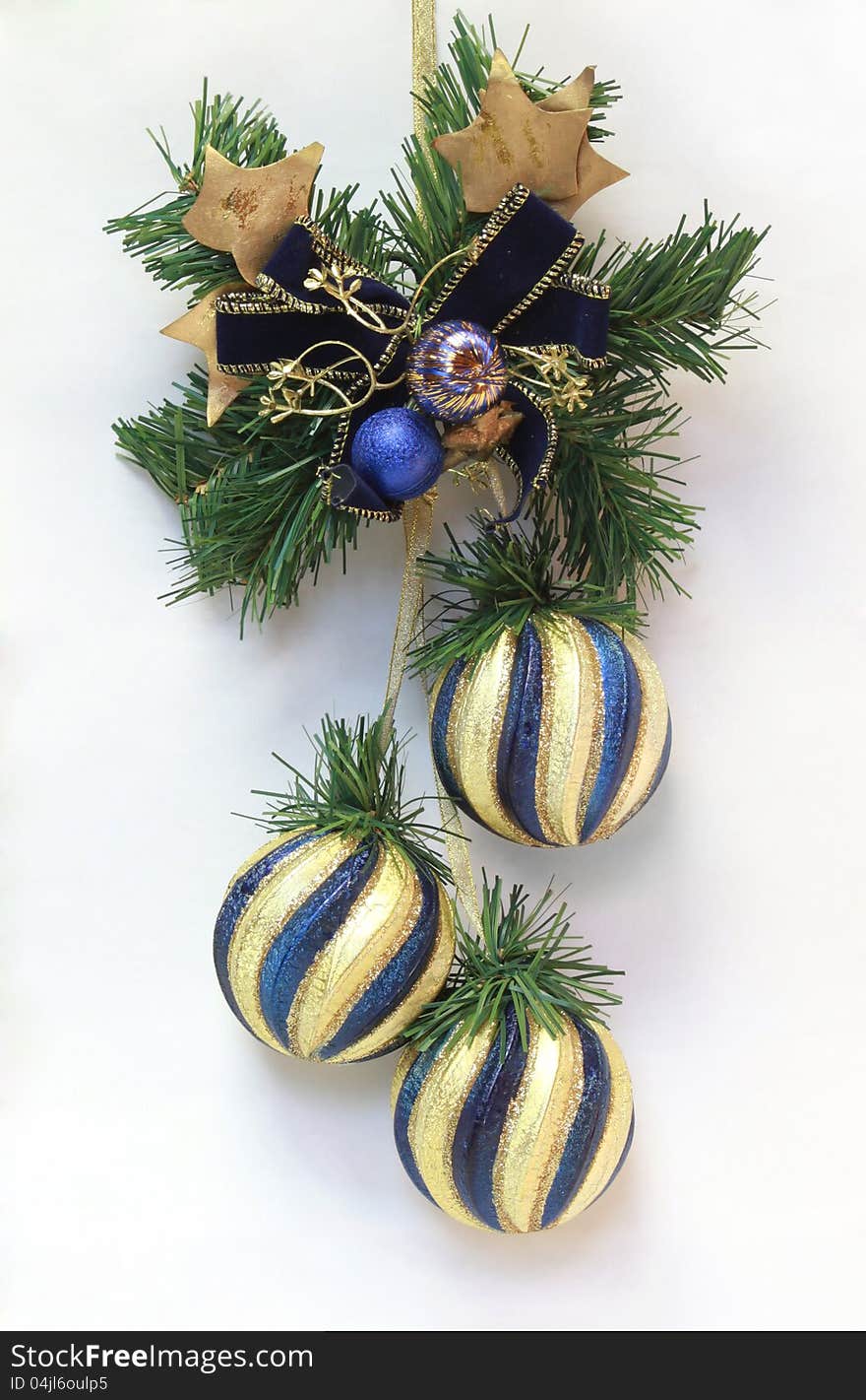 Christmas decoration with christmas balls on a grey background