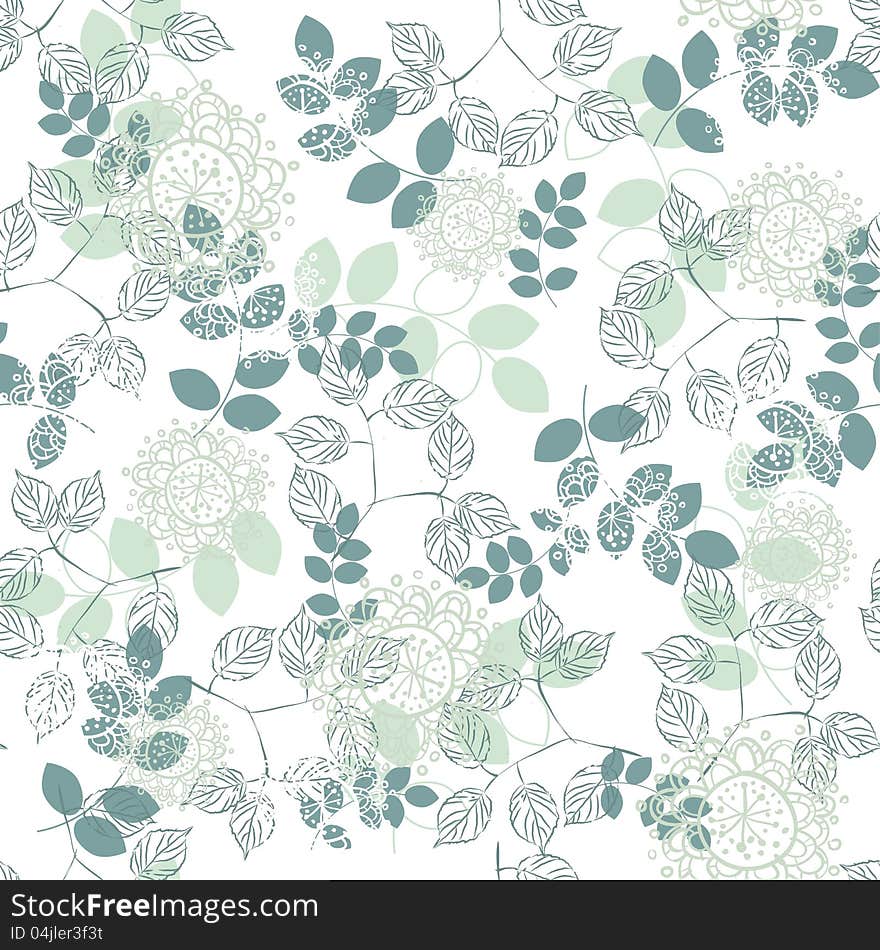 Vector seamless summer background with leaves. Vector seamless summer background with leaves