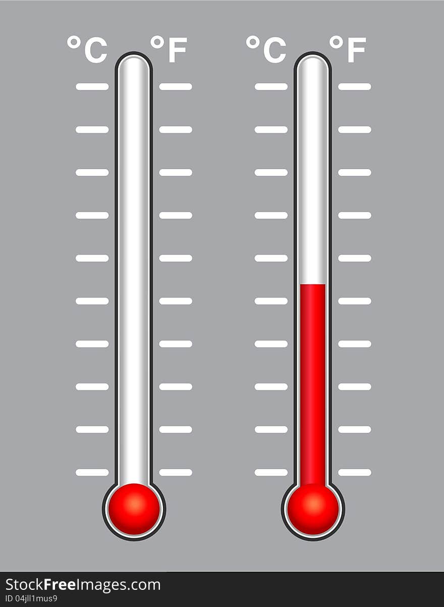 Thermometer set  illustrations image