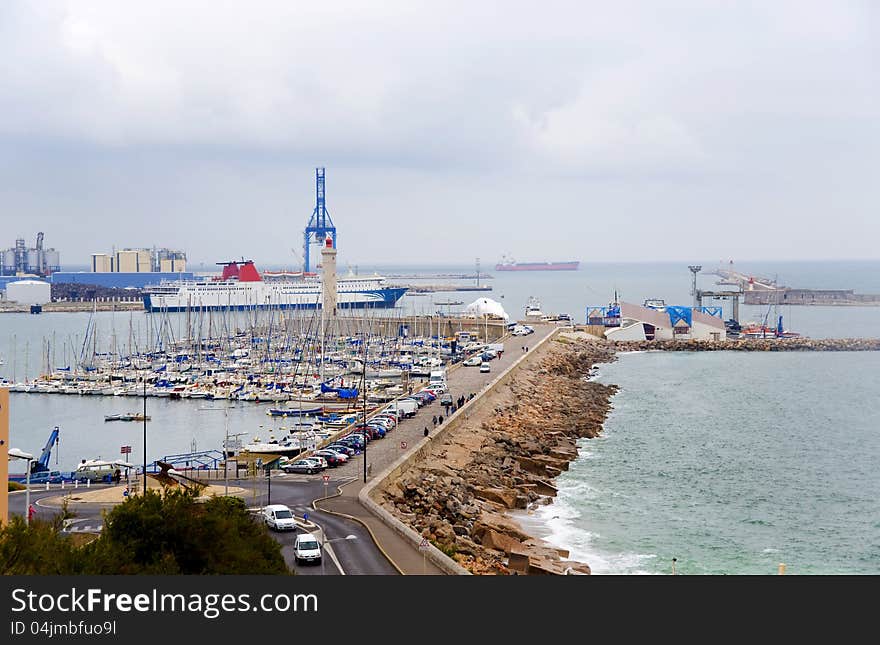 France. Sete. Fishing port. An output from the port to the gulf. France. Sete. Fishing port. An output from the port to the gulf