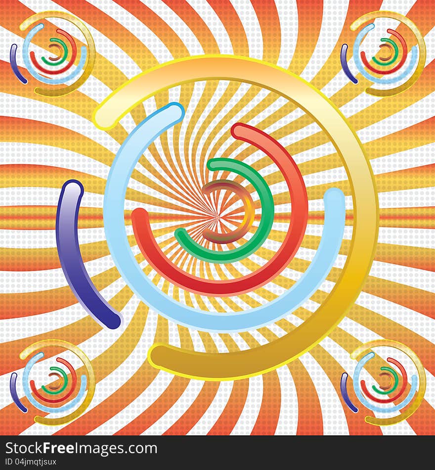 Abstract colorful circules vector on texture