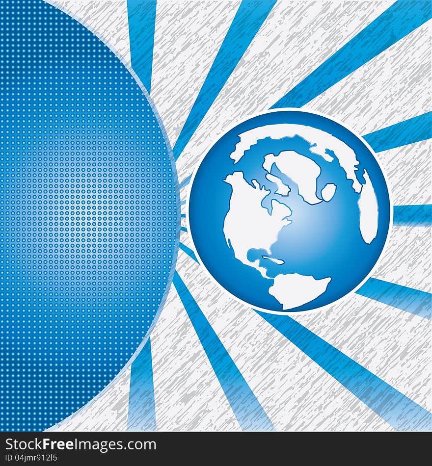 Abstract earth whit rays vector