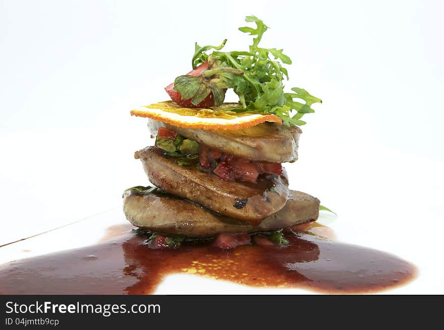 Roast goose liver