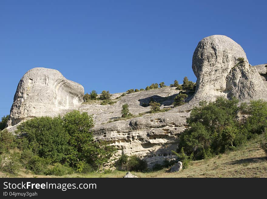 Mountain Crimea in Ukraine tops of the mountains against the sky