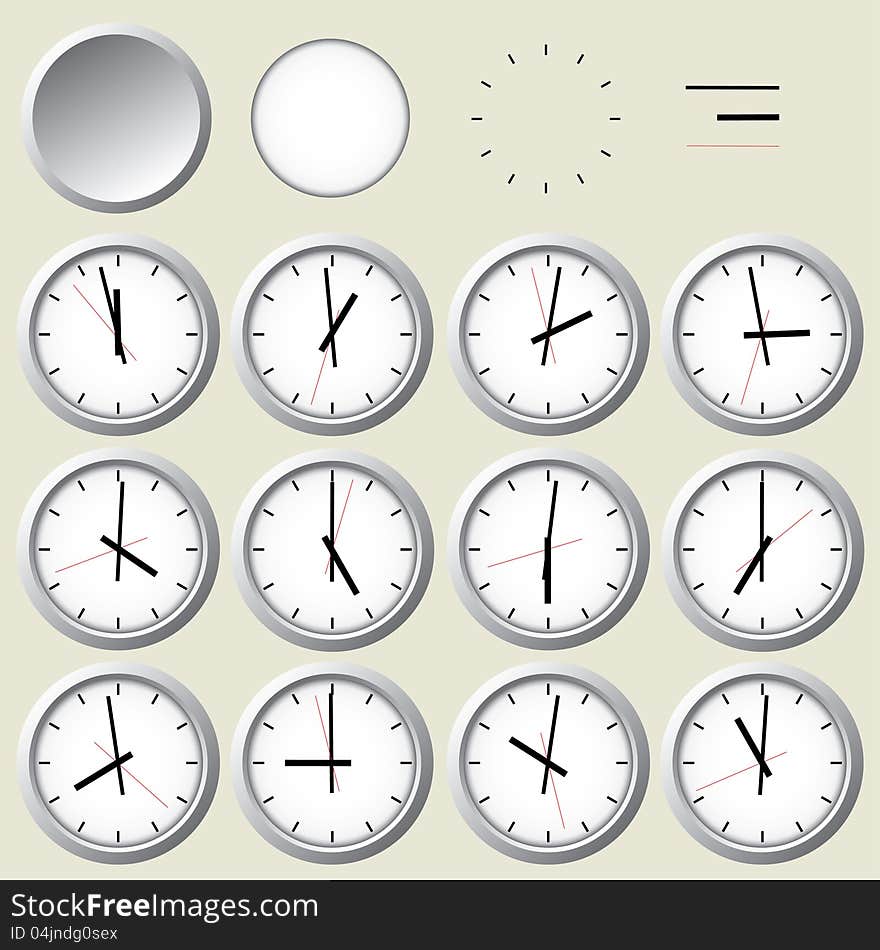 Wall clock. Vector illustration.