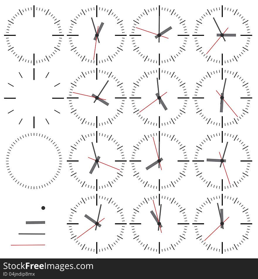 Wall clock. Vector illustration.