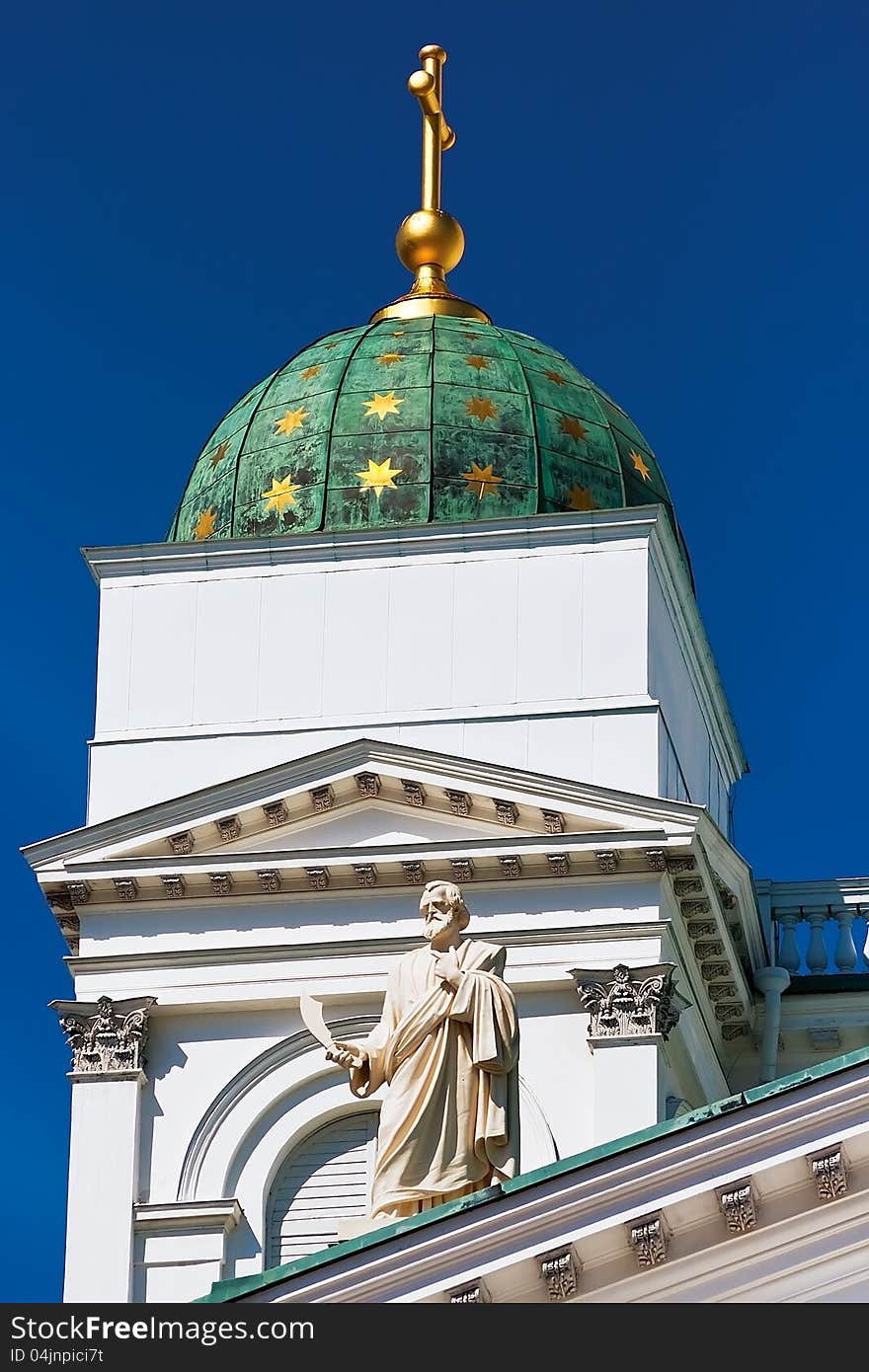 Bartholomew the Apostle and one of the domes of the Cathedral in Helsinki. Bartholomew the Apostle and one of the domes of the Cathedral in Helsinki