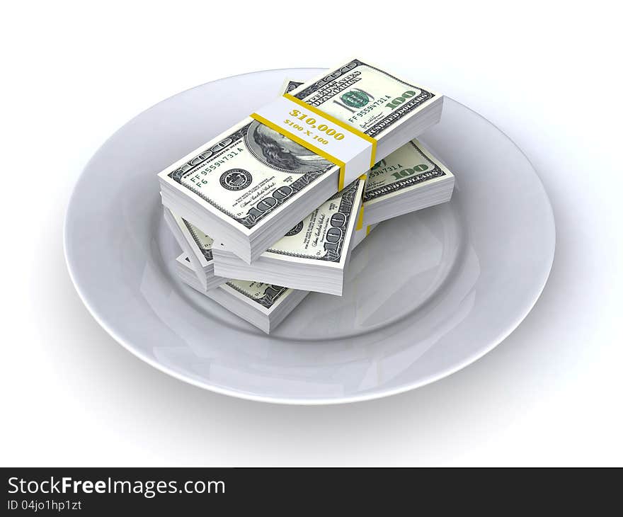 Money on the plate