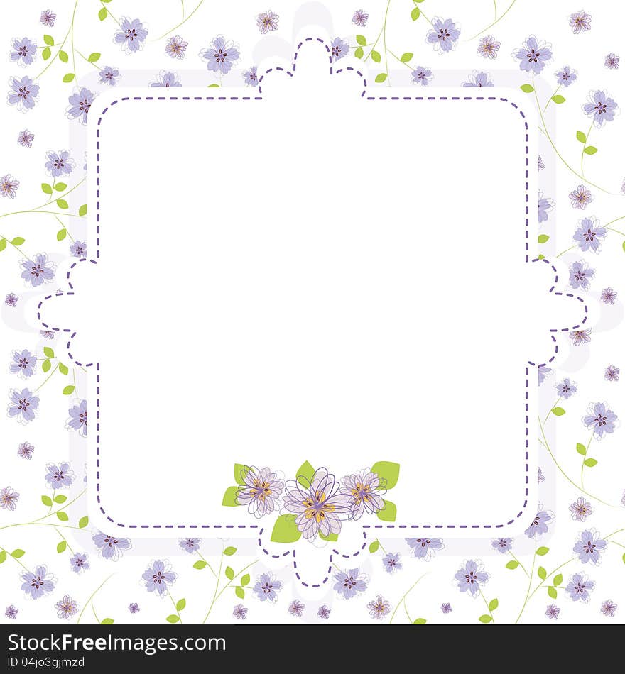 Vector summer background with flowers and leaves for card and invitation. Vector summer background with flowers and leaves for card and invitation