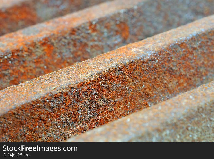 Rusty metals rails as a background