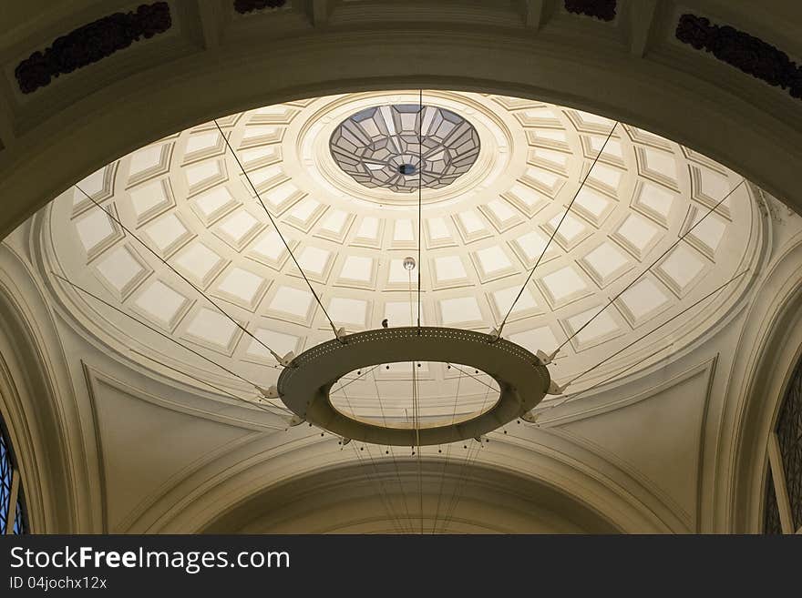 Scenic arc roof in the entrance hall of famous France Station (Estacion de Francia) in Barcelona. Scenic arc roof in the entrance hall of famous France Station (Estacion de Francia) in Barcelona