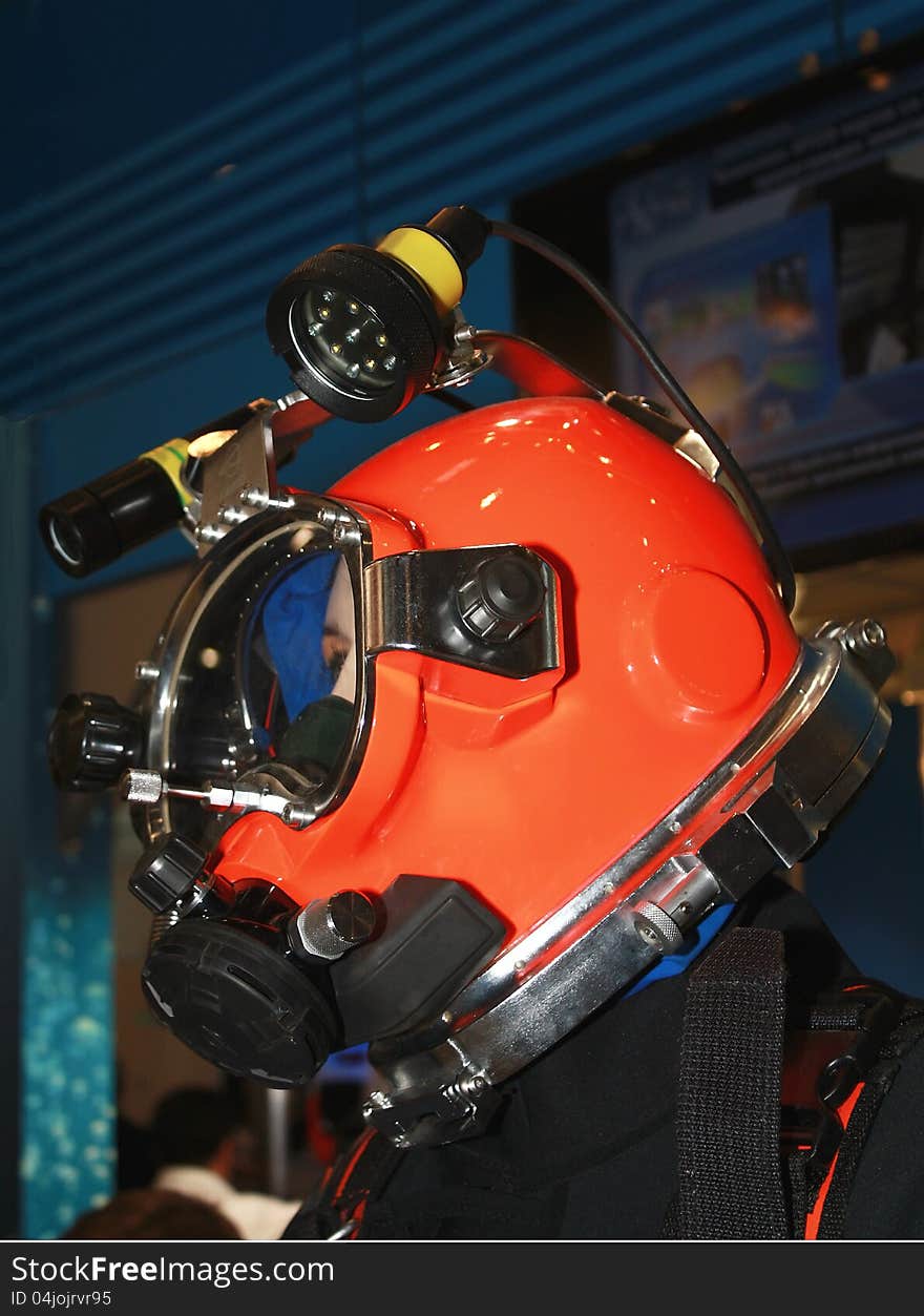 Helmet of diver