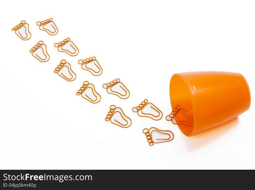 Orange Foot Shape Paper Clip